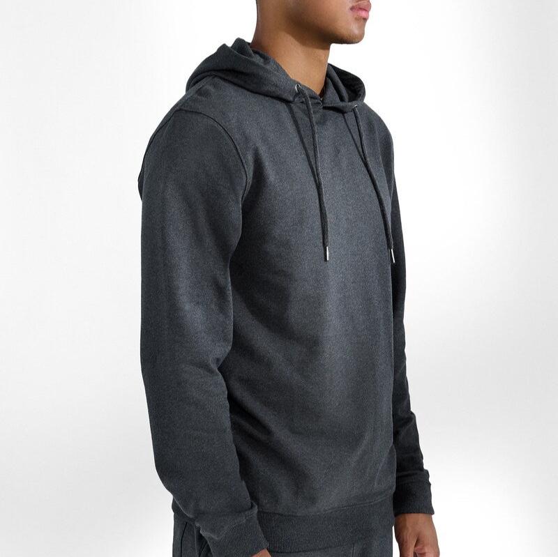 Hoodie L/S: Dark Grey Melange