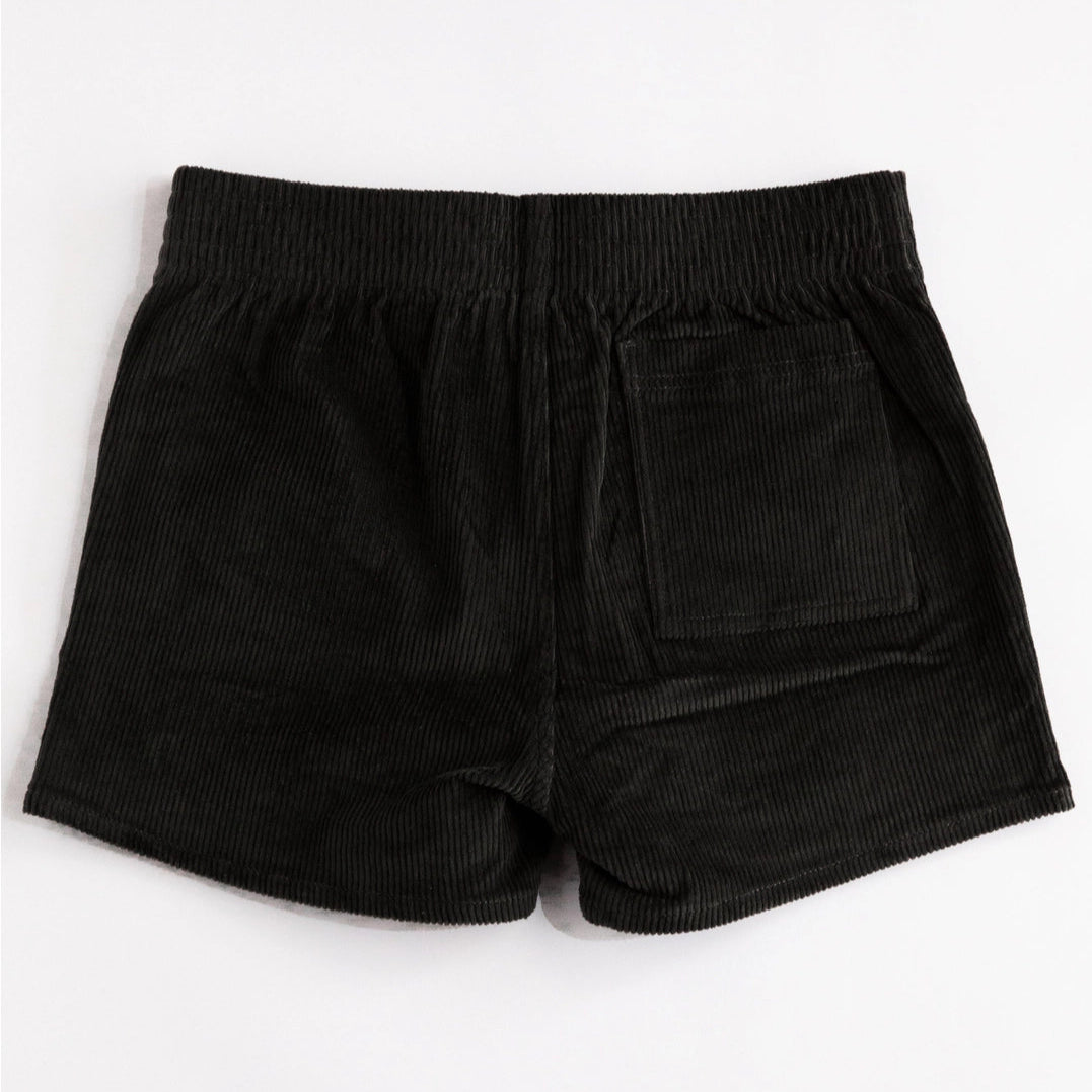 Stretch Corduroy Short: Black