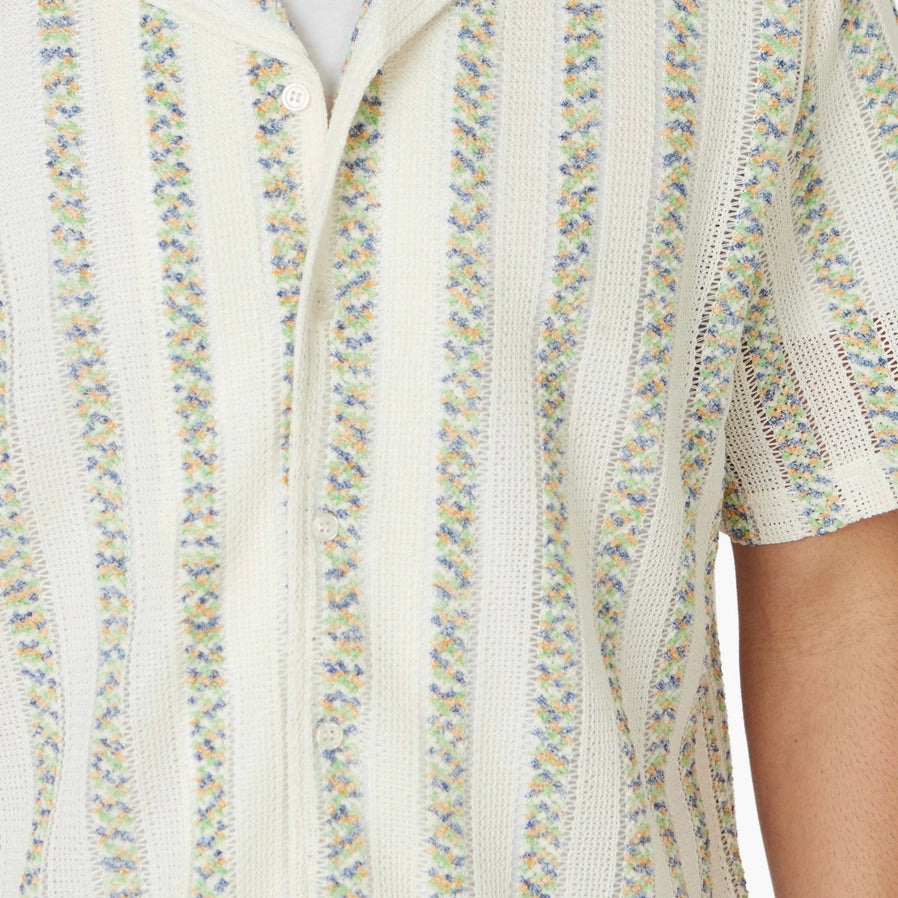Striped Crochet Shirt S/S: Sand