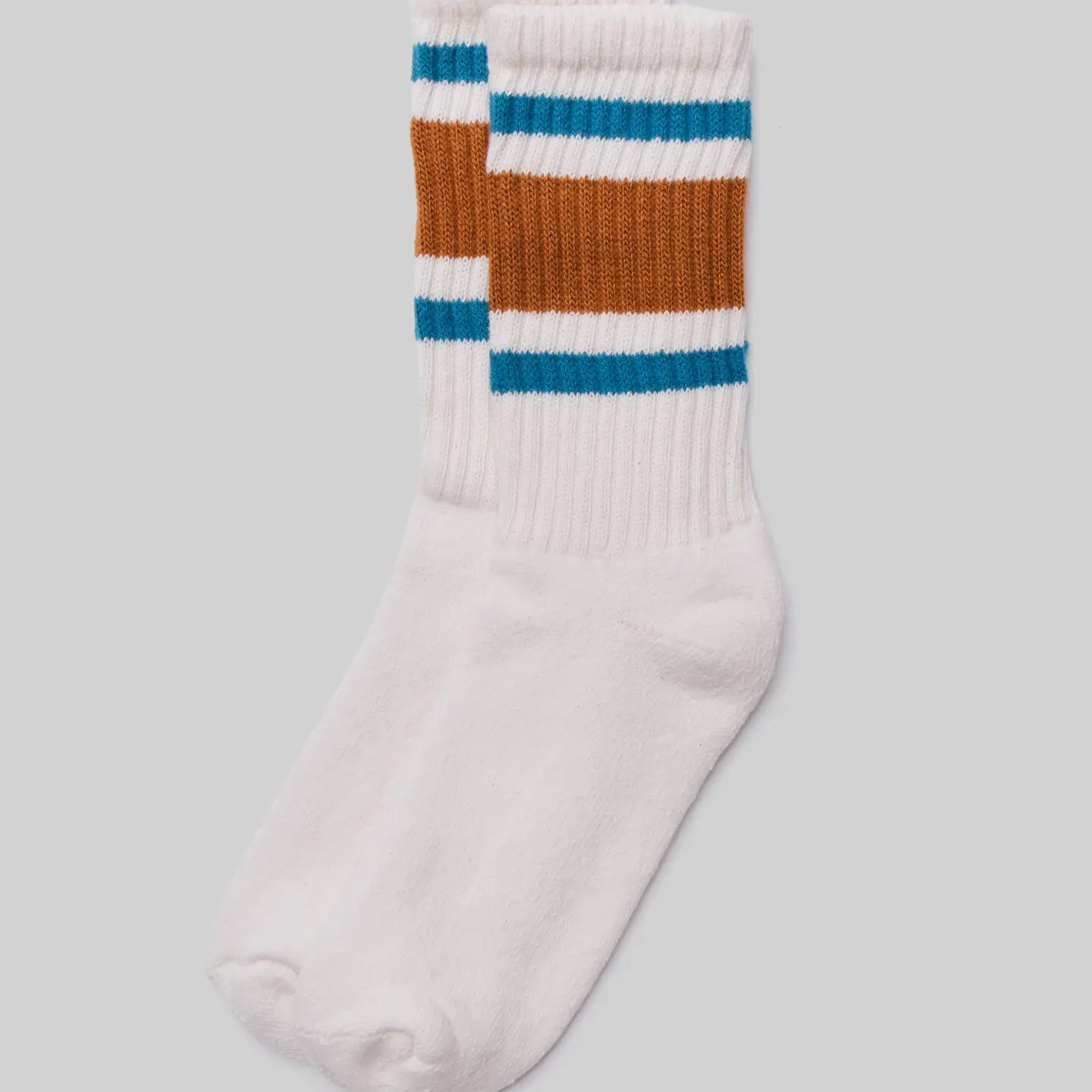Retro Stripe Crew Sock: Texas Orange & Tile