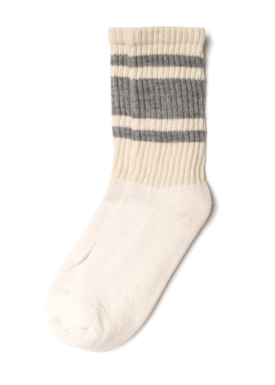 Mono Stripe Crew Sock: Grey Heather