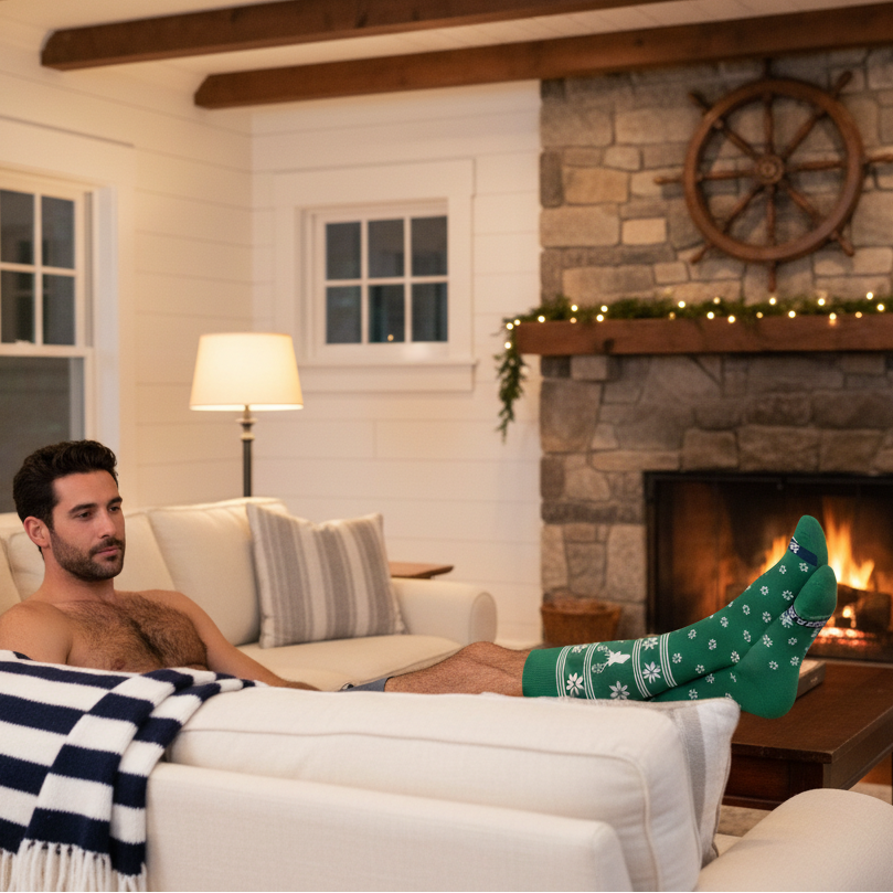 Let It Snow Sock: Green