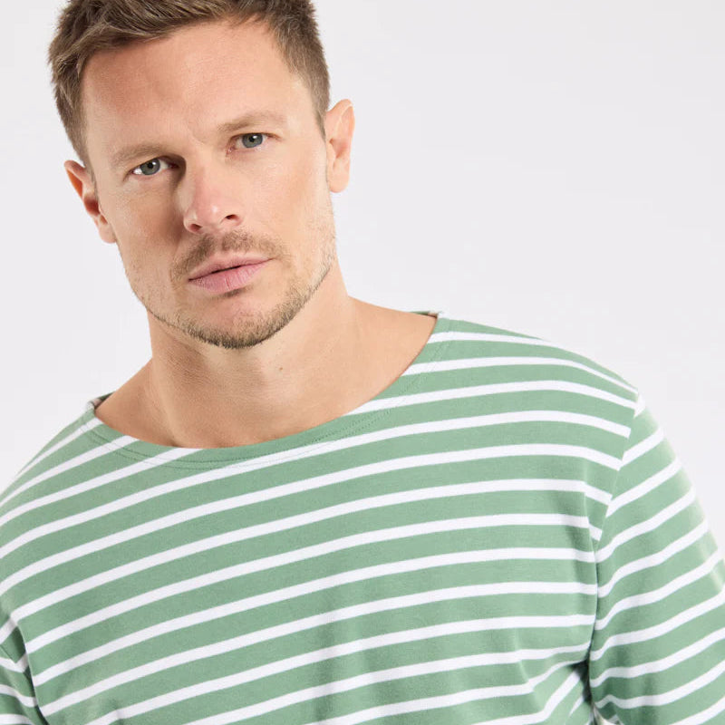 Brenton Striped Shirt L/S: Ivy & White