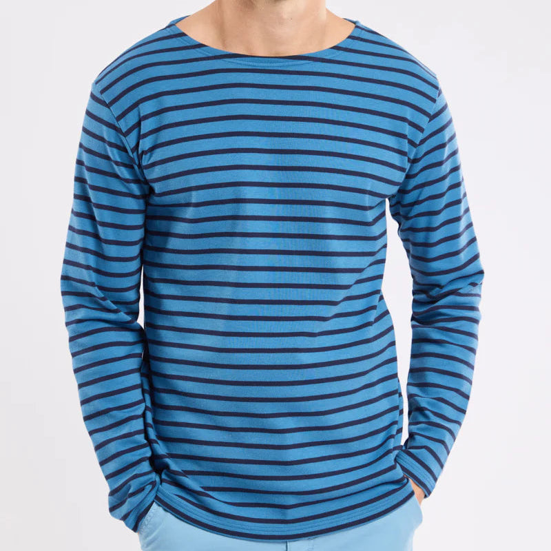 Brenton Striped Shirt L/S: Dark Blue/Deep Marine