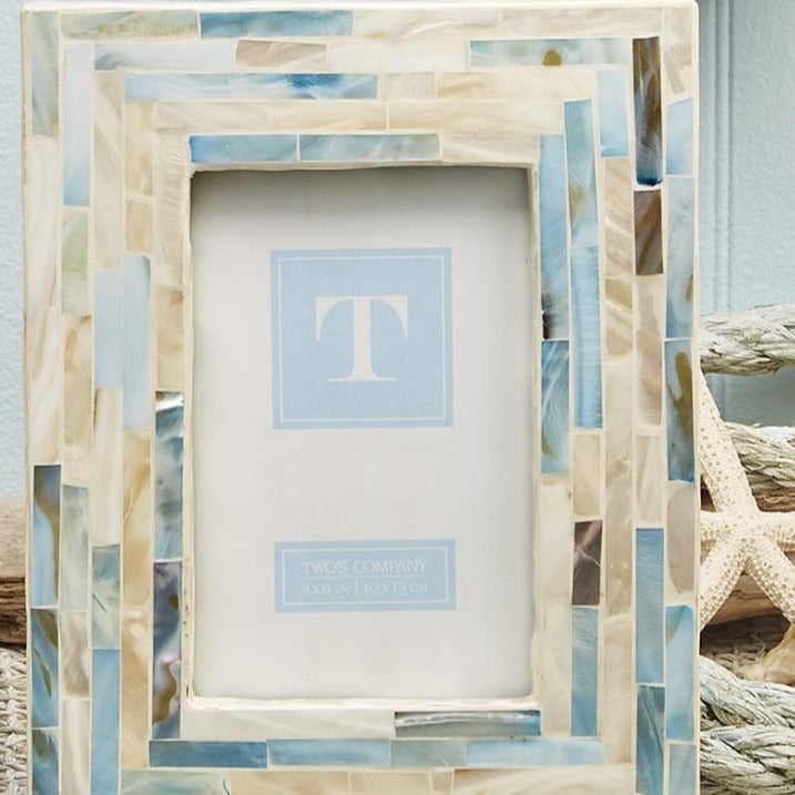 Shimmering Blues MOP Frame: 4x6