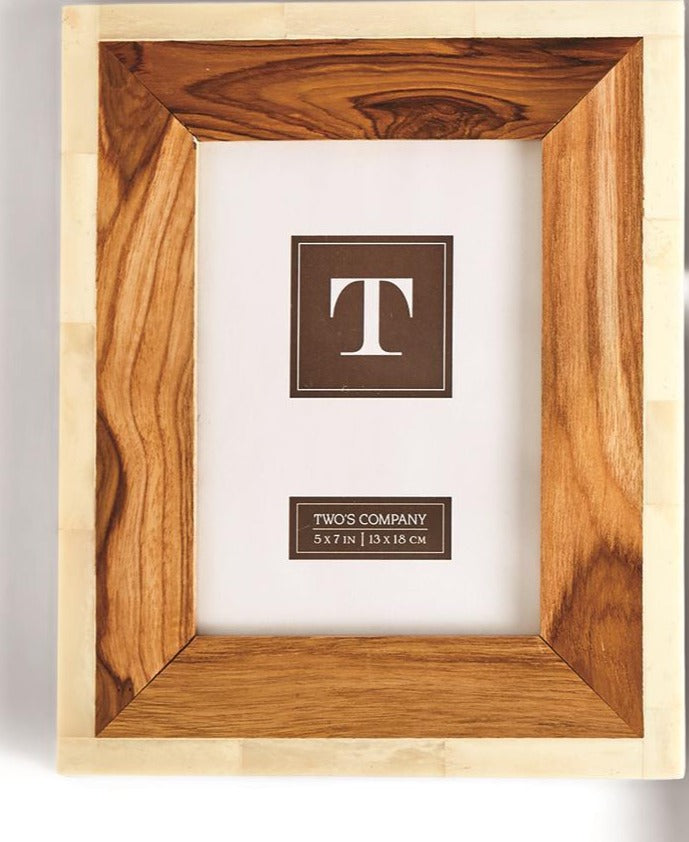 Teakwood & Bone Frame: 5" X 7"