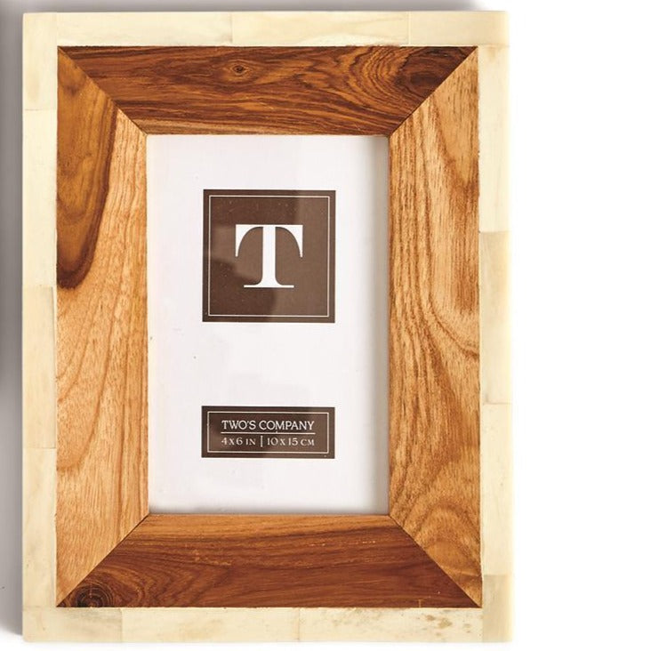 Teakwood & Bone Frame: 4" X 6"