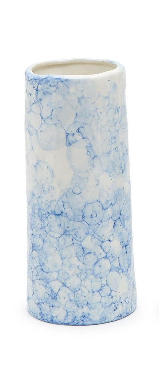 Blue Sponge Vase: 8 3/4" Tall