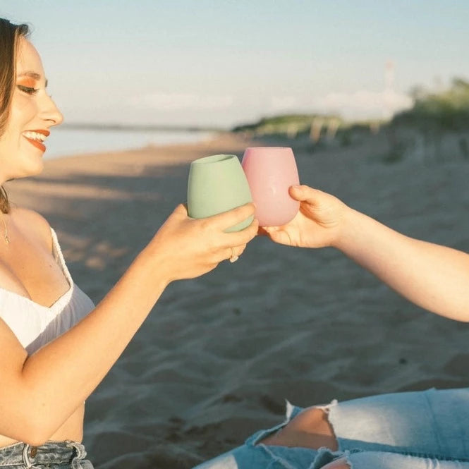 Travel Silicone Wine Glass: Pink