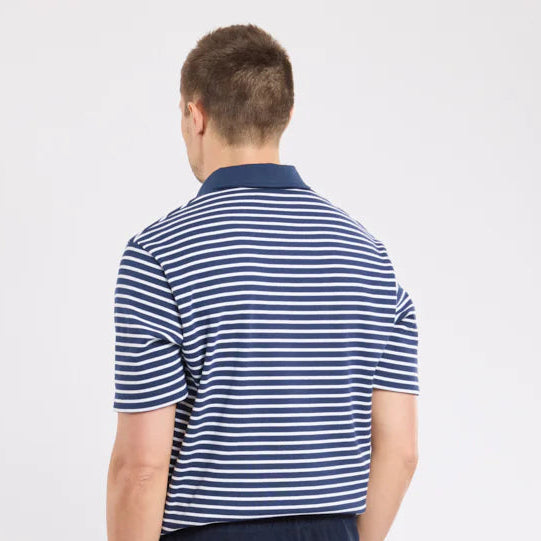 Striped Polo S/S: Marine/White