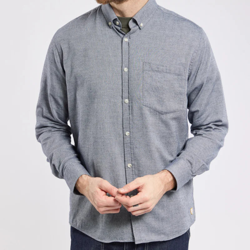 Check Shirt L/S: Dark Navy