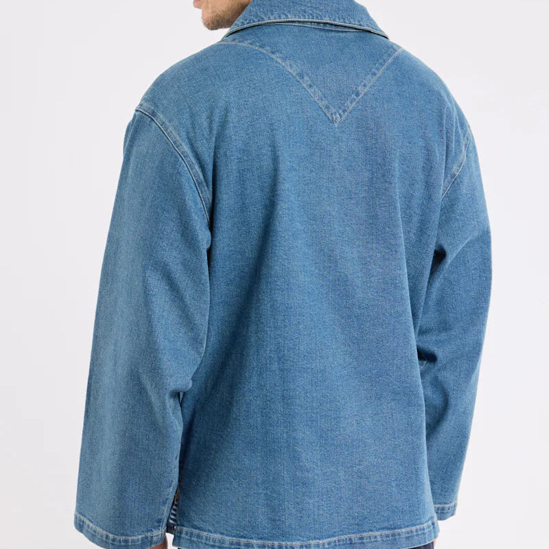 Denim Fisherman's Jacket: Blue