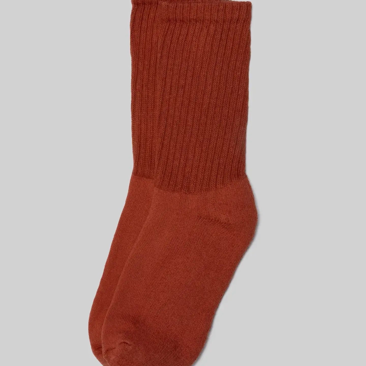 Solids Crew Sock: Rust