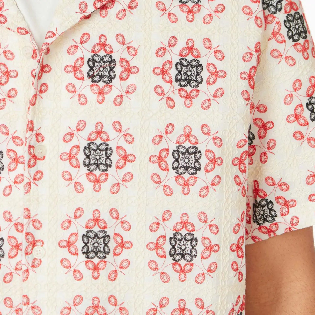 Geometric Crochet Shirt S/S: Sand