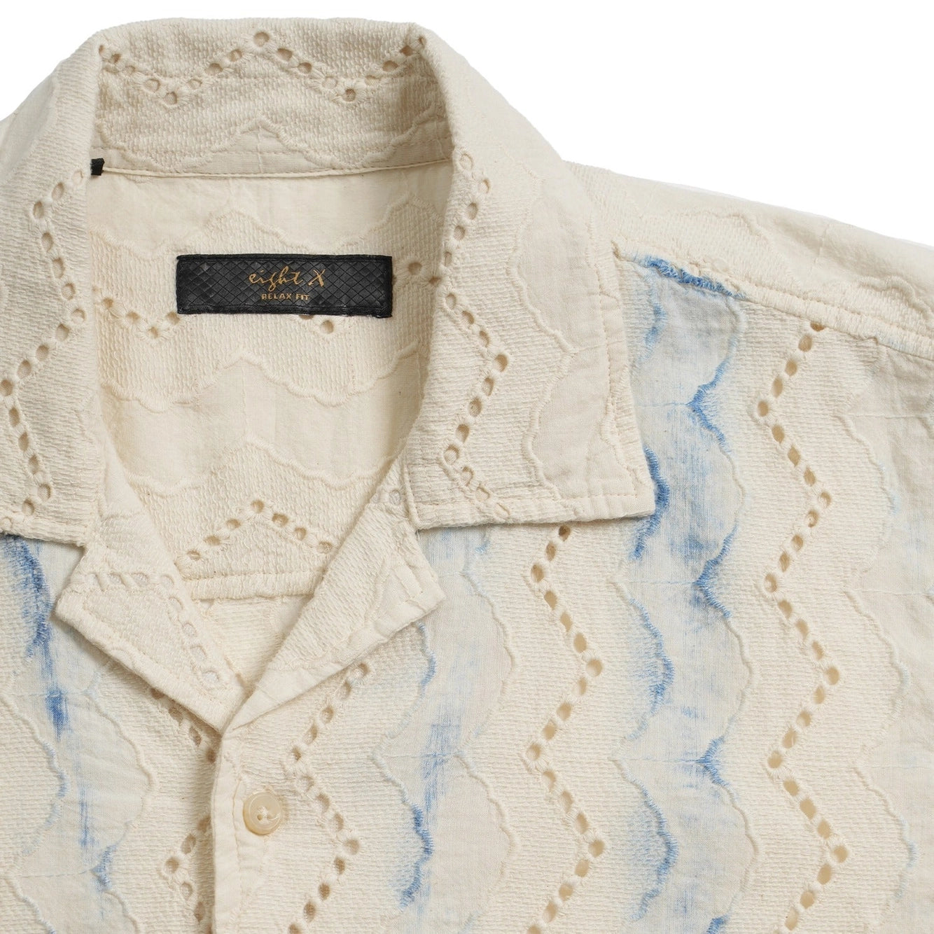 Laguna Perforated Shirt S/S: Natural