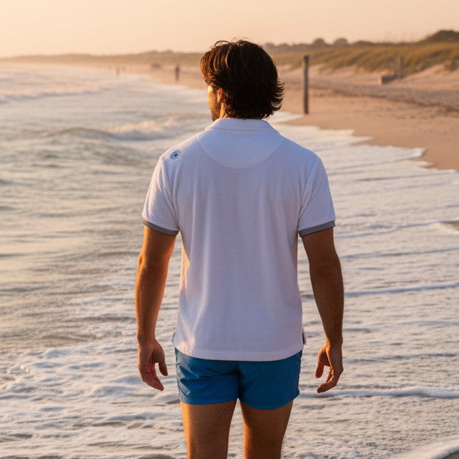 La Playa Terry Zip Jacket: White