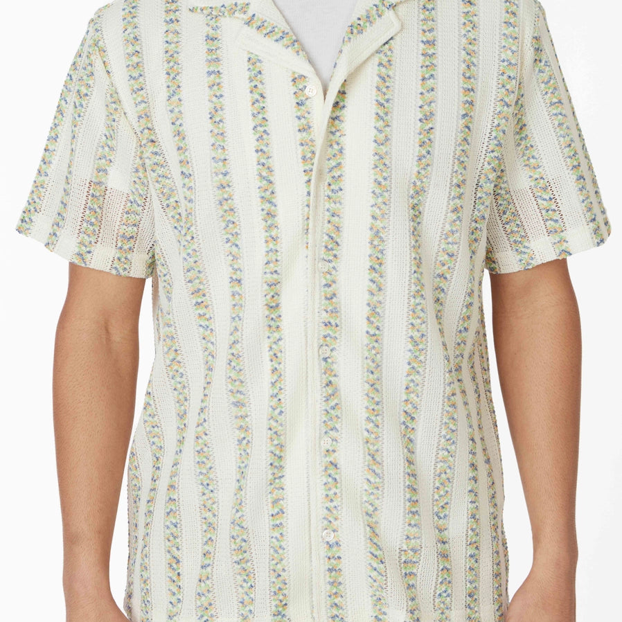 Striped Crochet Shirt S/S: Sand