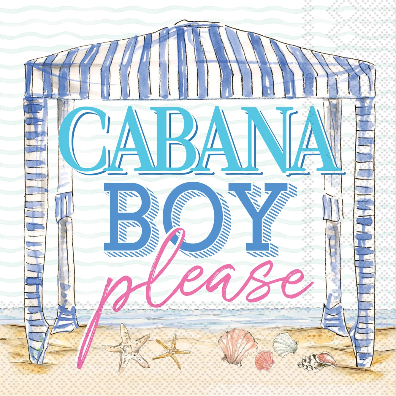 "Cabana Boy" Paper Cocktail Napkins: 20 count