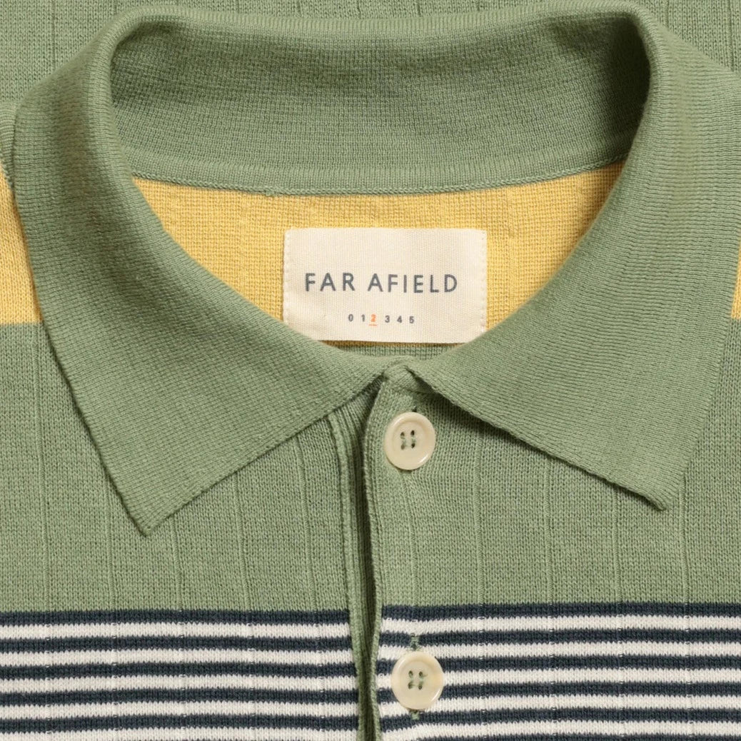 LeRoy Gatto Stripe Polo S/S: Turf Green/Multi