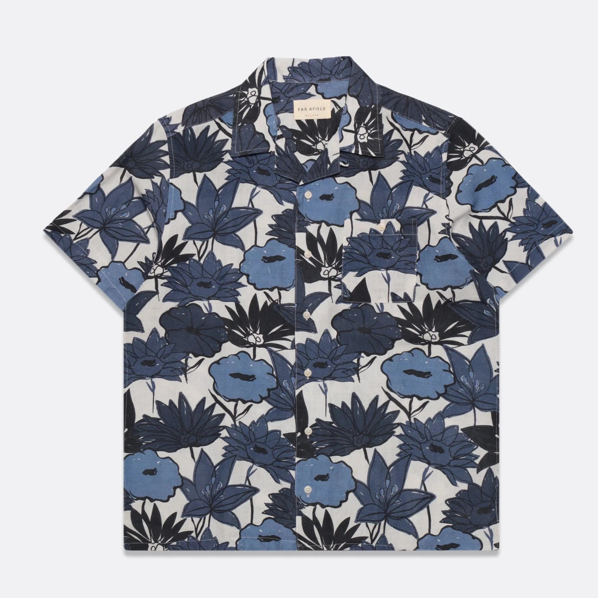 Selleck Floral Collage Shirt S/S: Navy