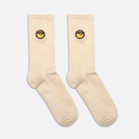 Sunny Motif Socks: Off White