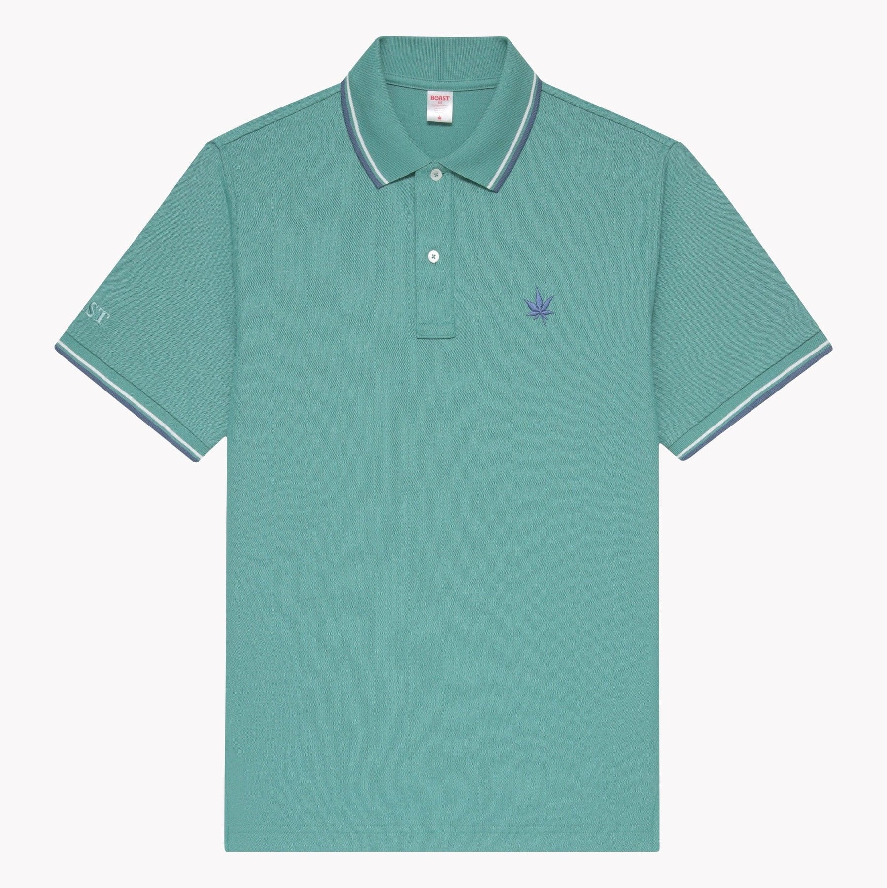 1983 Tipped Pique Polo S/S: Seafoam