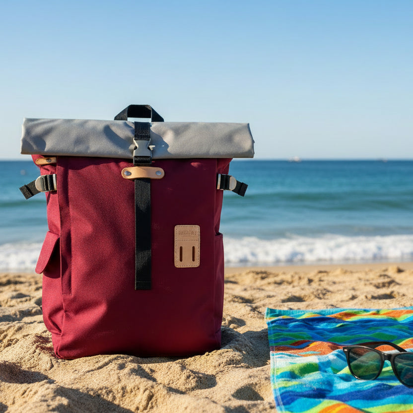 Rolltop Backpack 2.0: Burgundy