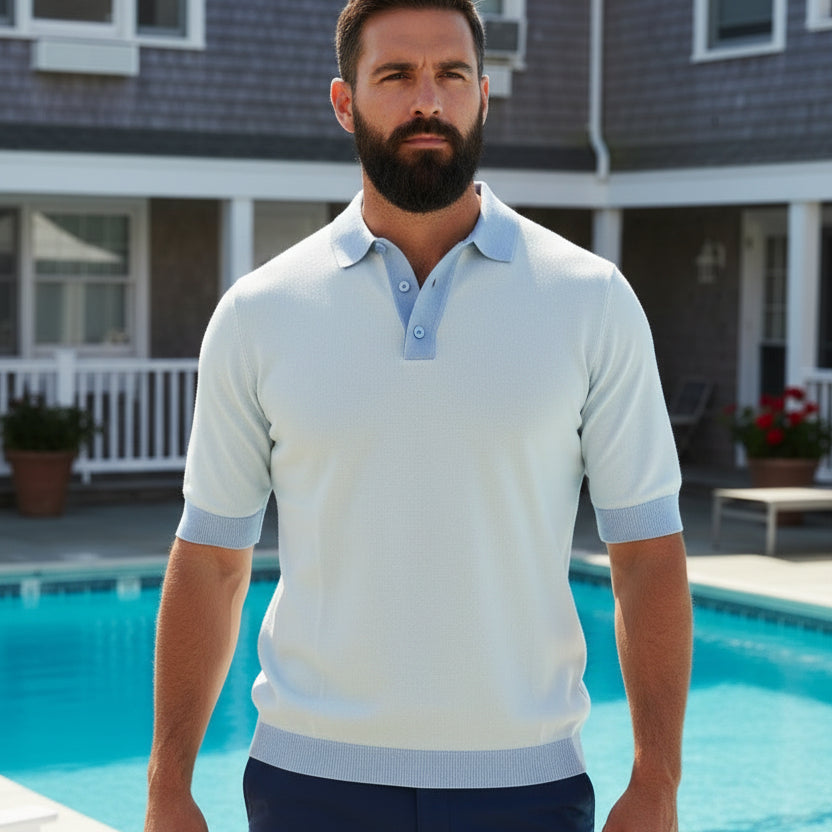 Mayfair Polo S/S: Country Air Blue