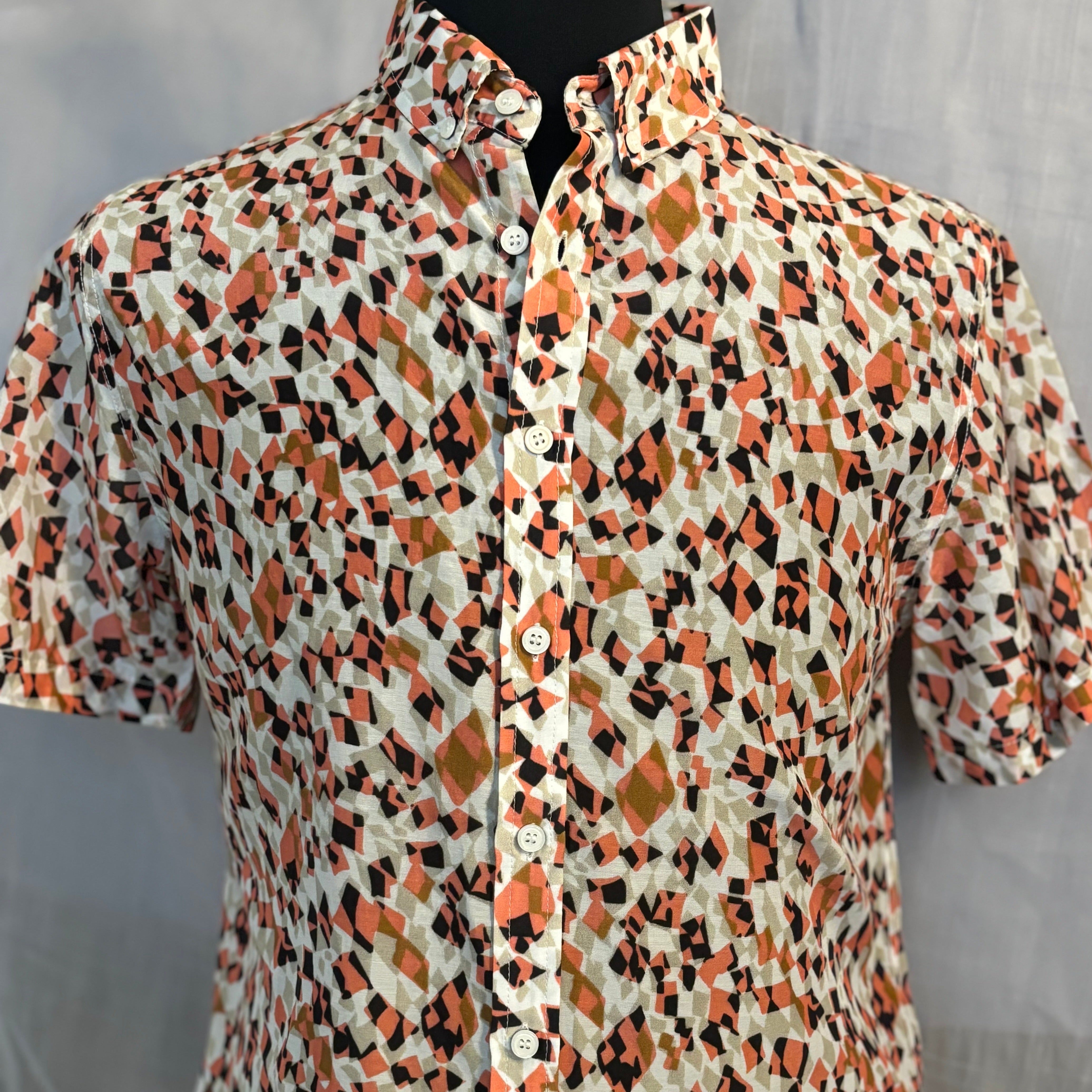 Mini Geometric Print Shirt S/S: Pink
