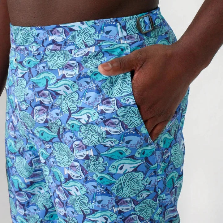 Pool Fish Skool Swim Trunk: Lagoon