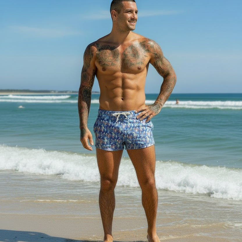Chill Lobster Swim Trunk: Blue