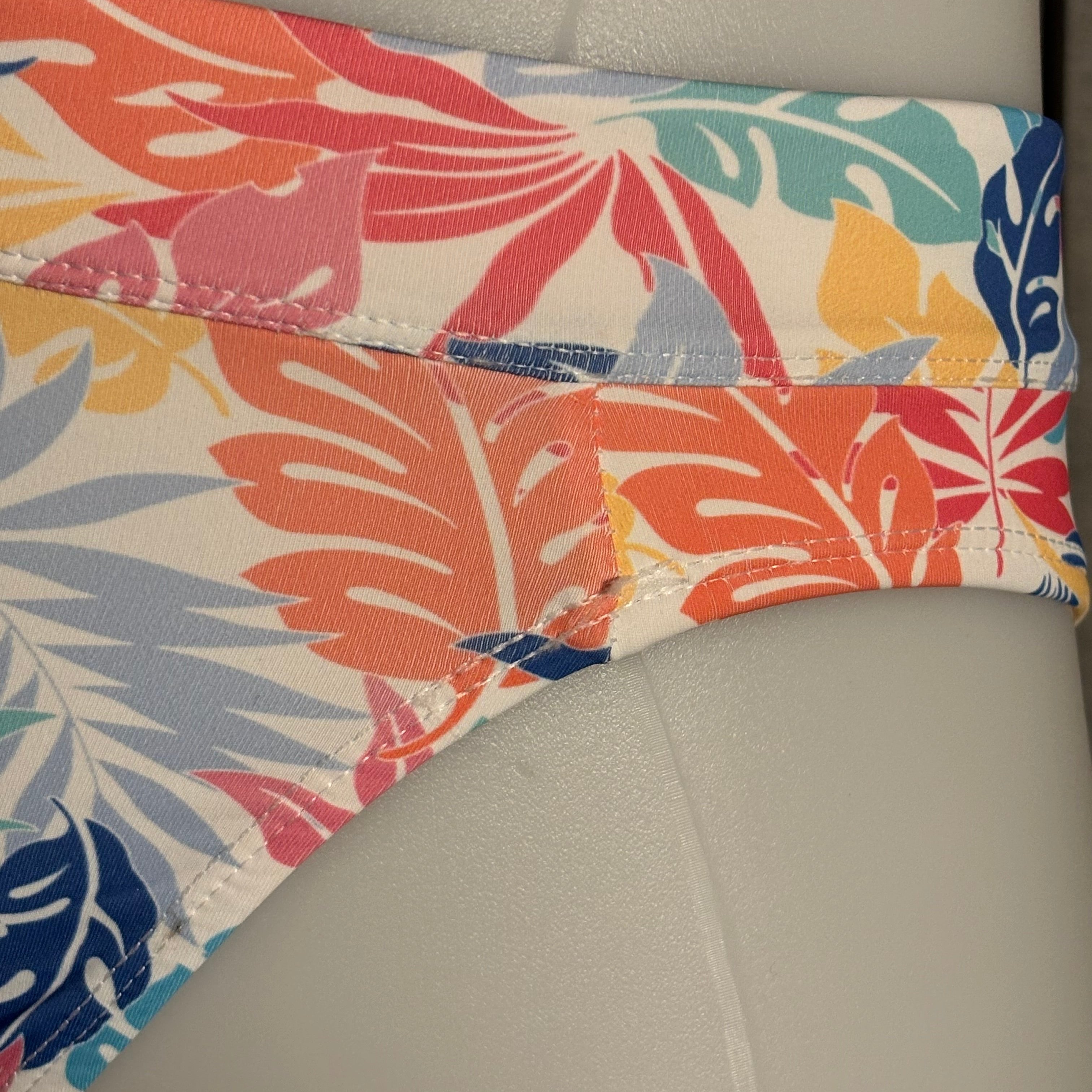 Tropical Leaves Swim Brief: White