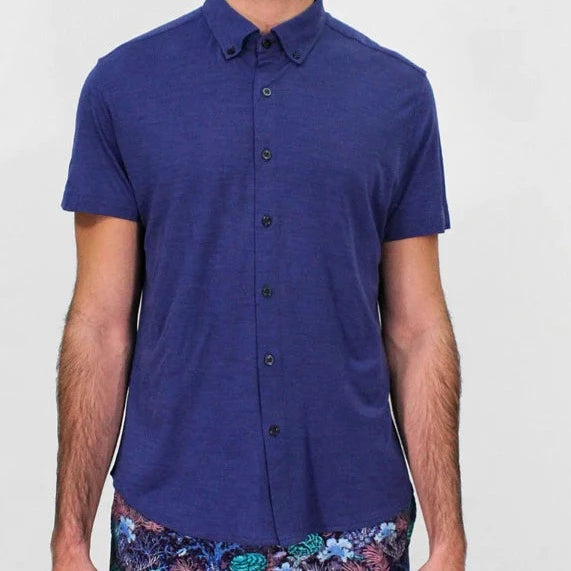 Tobias Knit Button Down S/S: Skipper