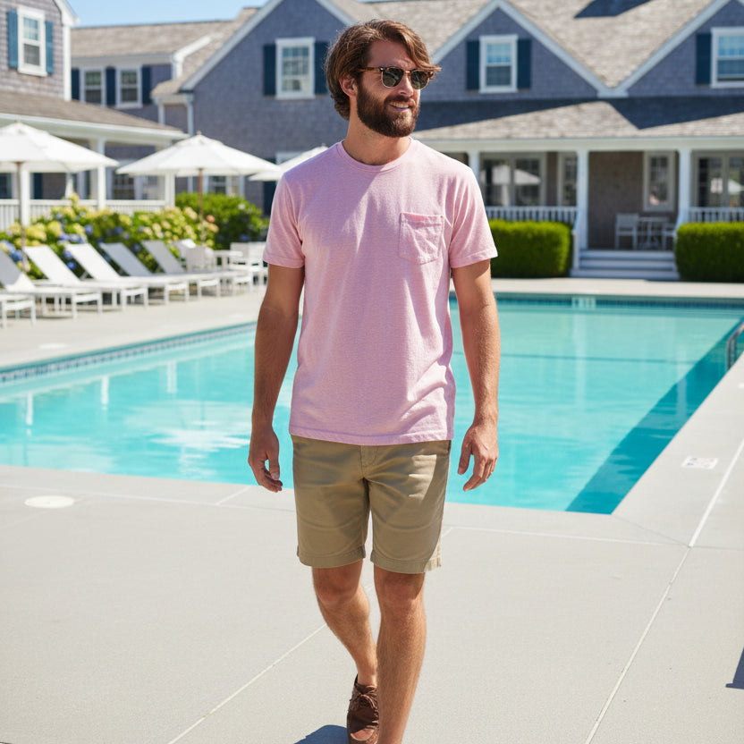 Tate Stripe T-Shirt S/S: Pink & Blue