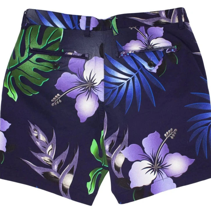 Edward Tropical Explosion Print Short: Navy