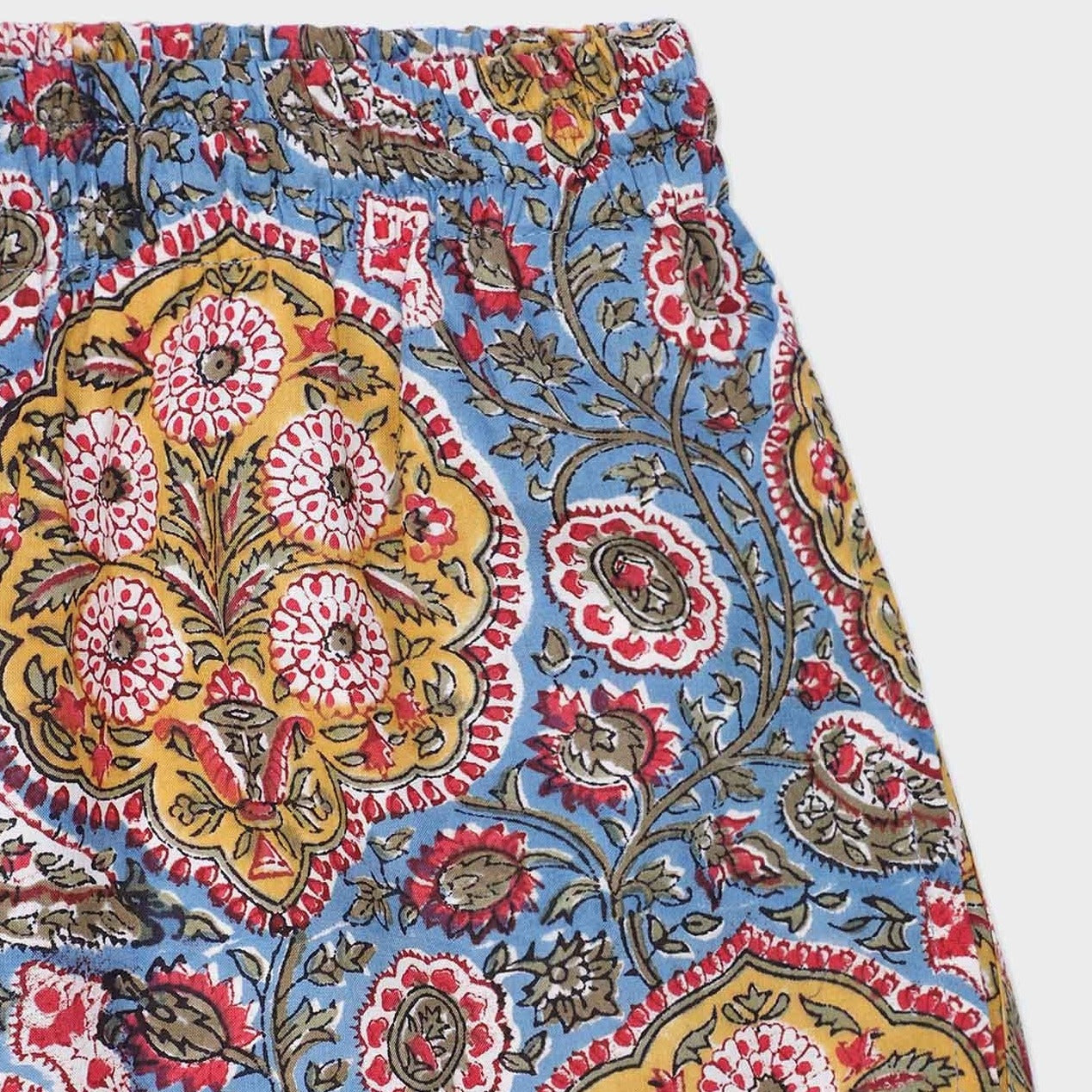 Olbia Drawstring Short: Versailles Block Print