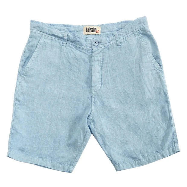 Palm Springs Linen Short: Pale Blue