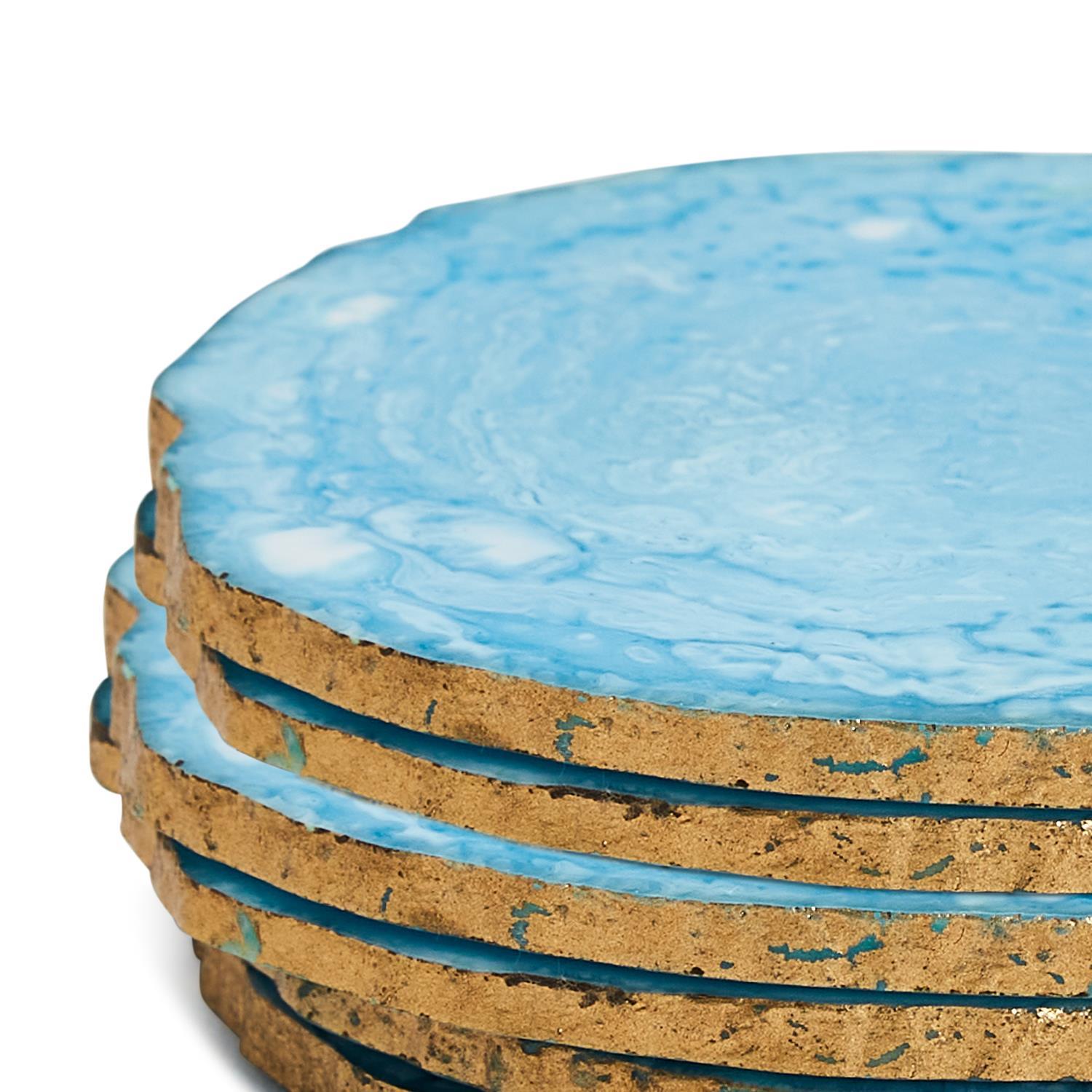 Blue Ice Coasters: Set of 6