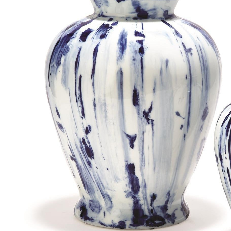 Hand Painted Large Vase: Blue & White