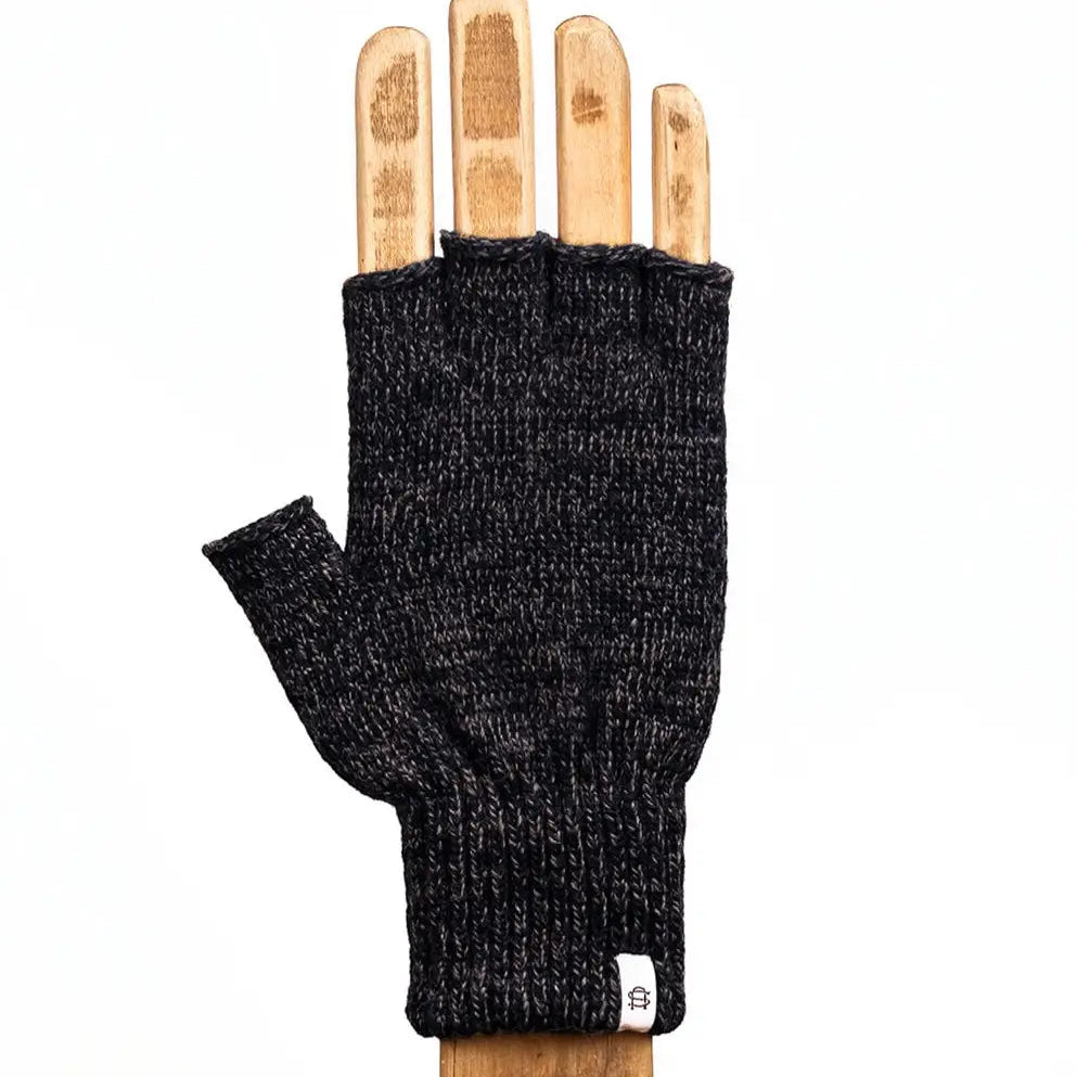 Wool Fingerless Glove:Black