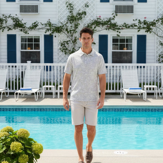 Pietro Paisley Polo S/S: Ivory