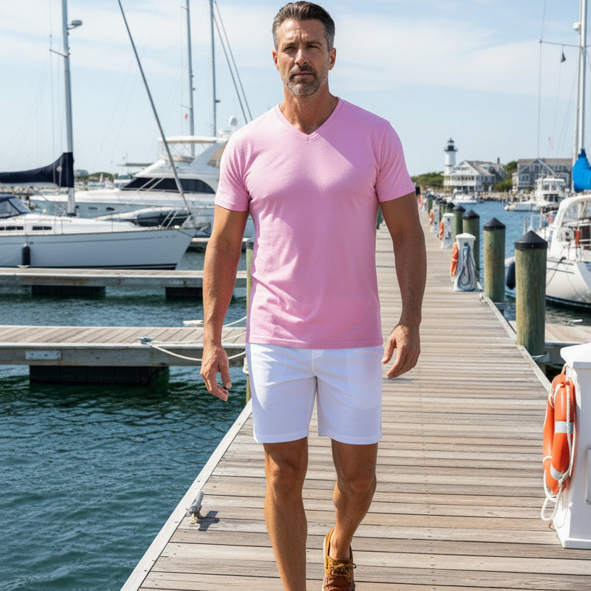 Victor V-Neck S/S: Pink