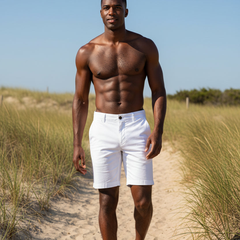 Como Stretch Chino Short:White