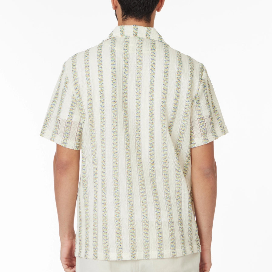 Striped Crochet Shirt S/S: Sand