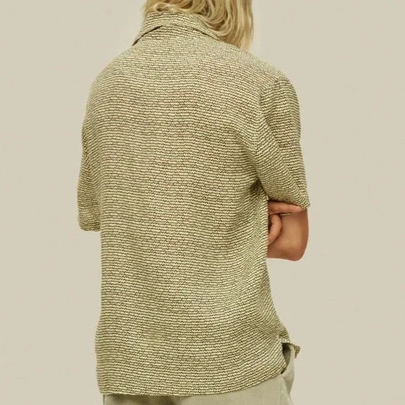Dimi Girona Linen Shirt: Black & Ecru