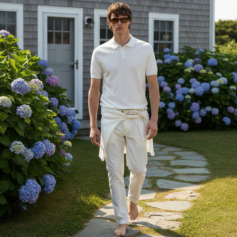 Angeli Polo S/S: Ecru