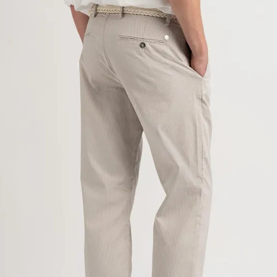 Arno Micro Stripe Chino Pant: Beige