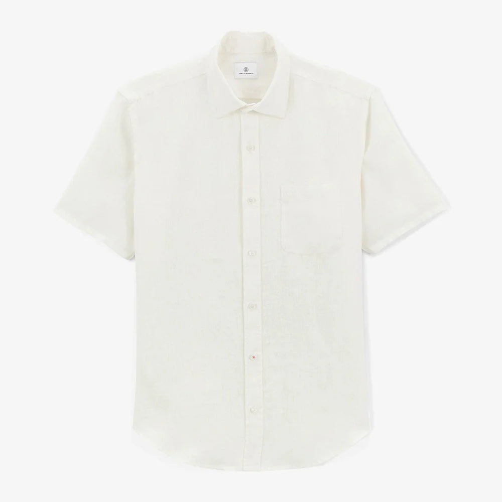 Solid Linen Shirt S/S: White