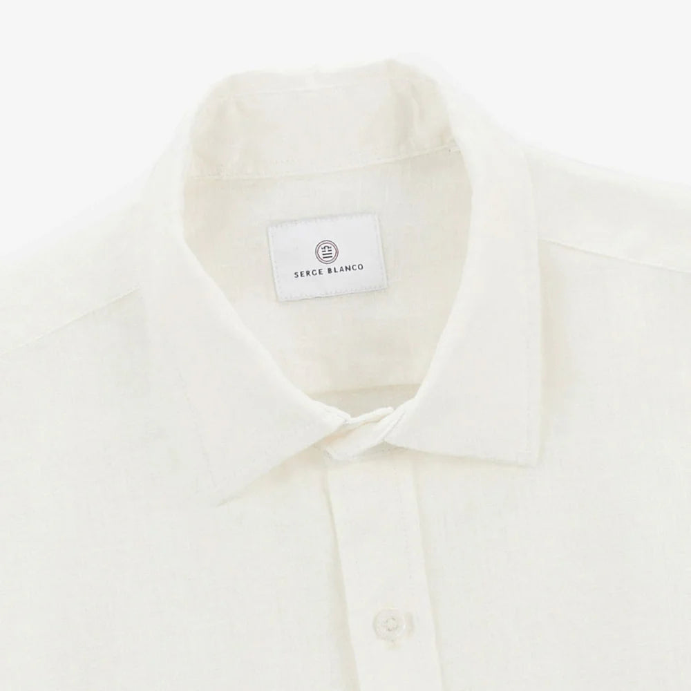 Solid Linen Shirt S/S: White