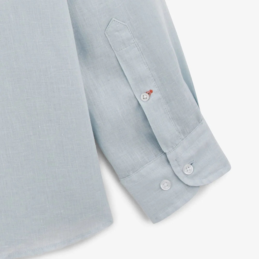 Solid Linen Shirt L/S: Sky Blue
